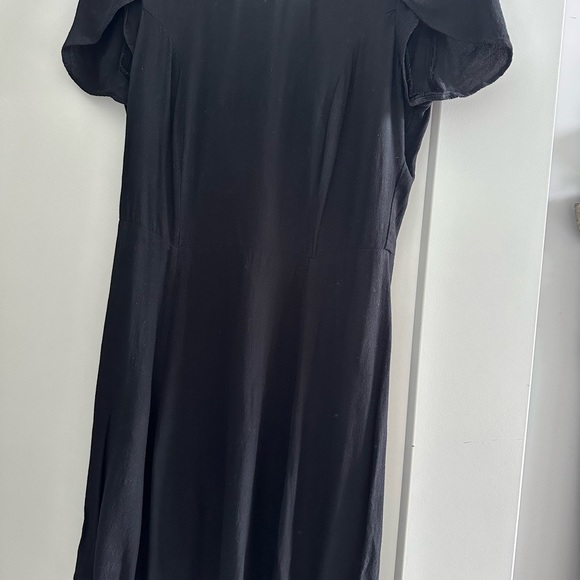 Reformation black cap flutter sleeve short dress - Picture 4 of 6